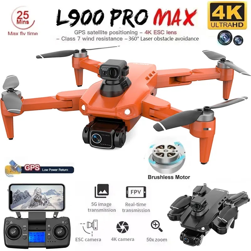 Drone Camera Night Vision - L900 Pro MAX GPS Drone 4K