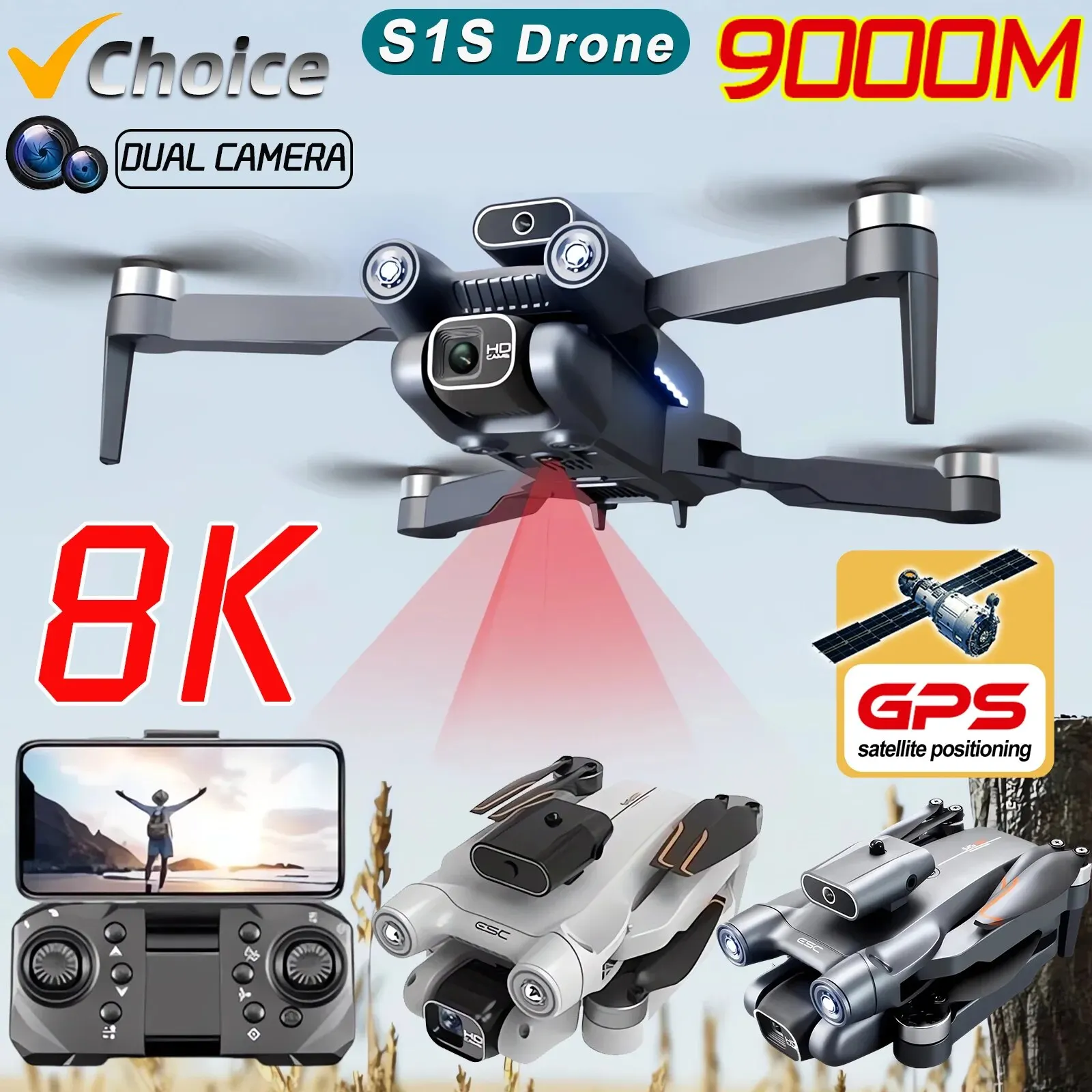 Drone Camera Hd - Profissional Brushless Motor Drone, GPS Drone,