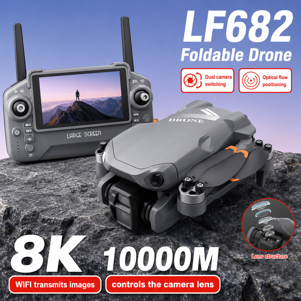 Drone Camera 4K - Drone Aéreo LF682 com Câmeras Duplas